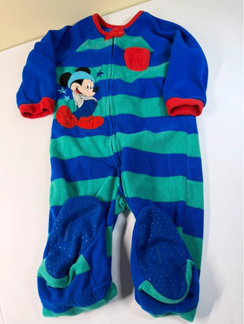 Disney Baby Mickey Mouse Fleece Footed Sleeper Pajamas Size 18-24M
